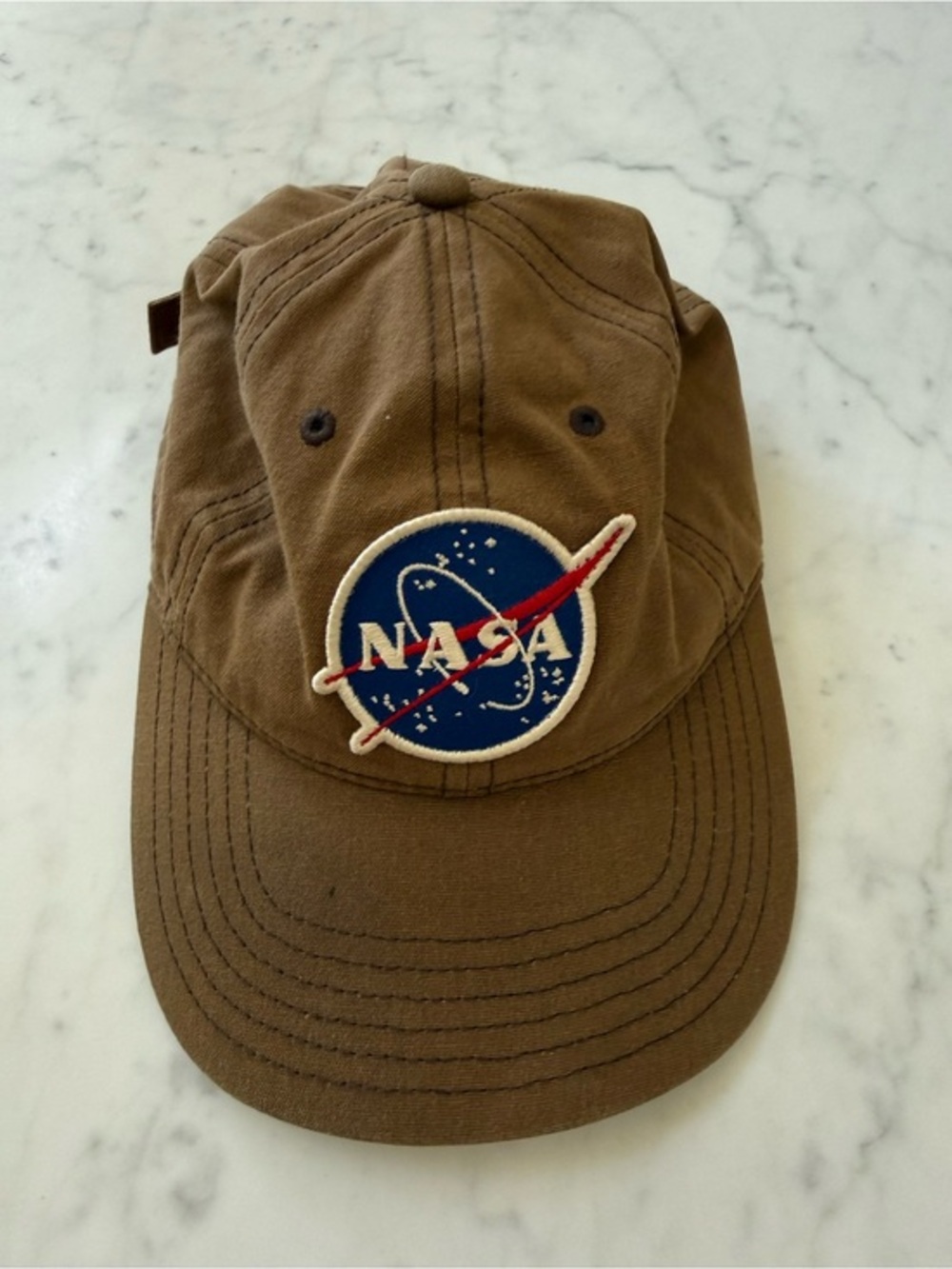 NASA Brown Cotton Baseball Cap Adjustable OS Center Stage
